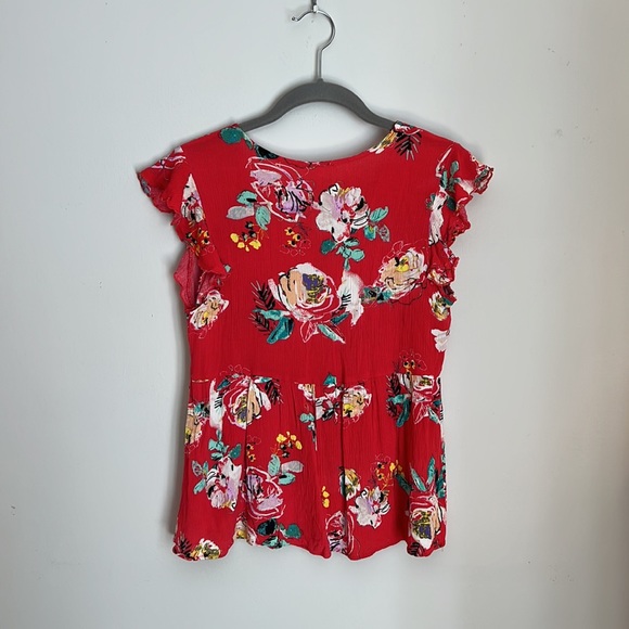 Andrée by unit red flowered shirt size medium - Picture 2 of 5